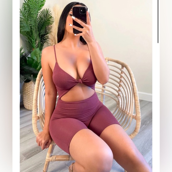 Burgundy Romper - Picture 1 of 1